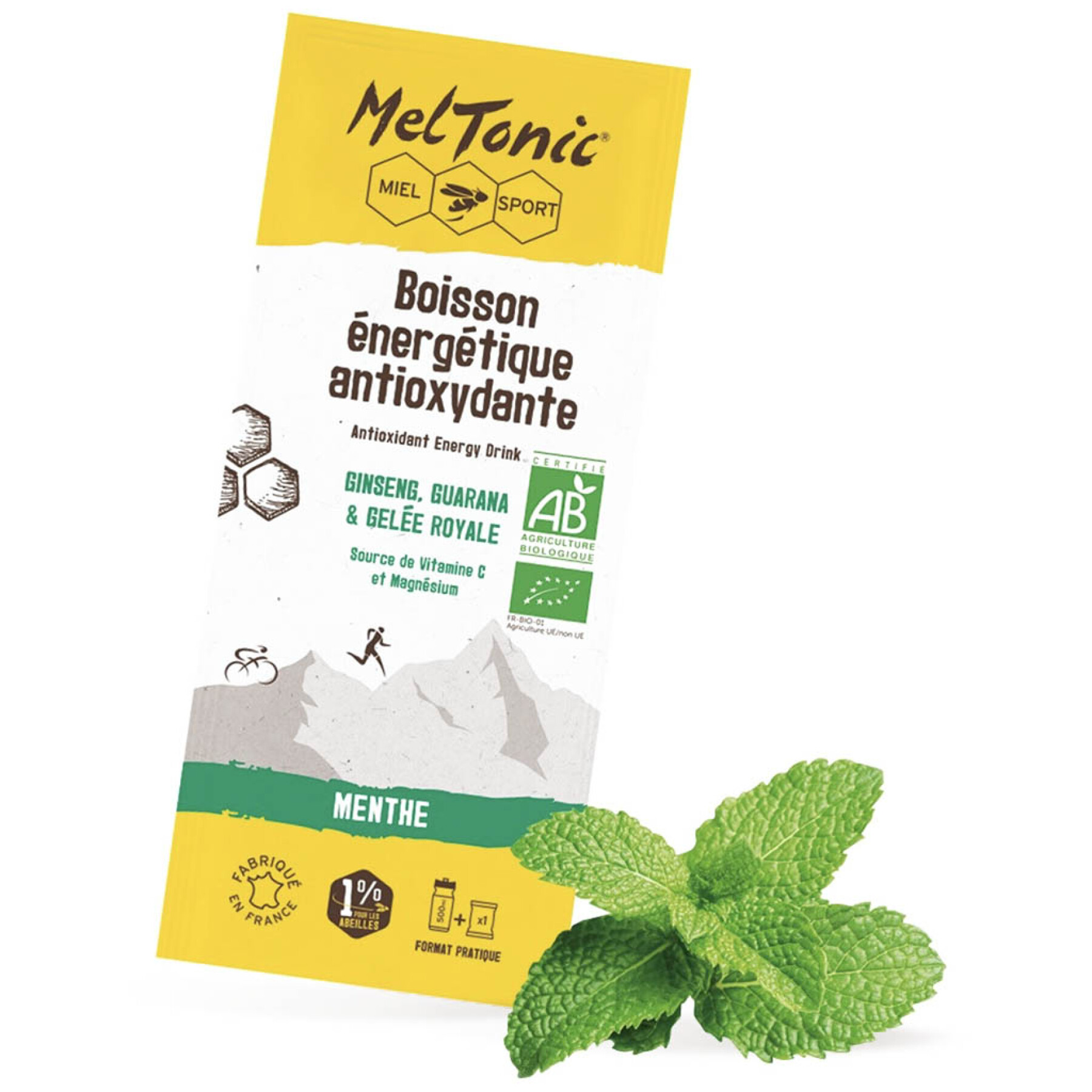 Caixa de 6 saquetas de menta energética antioxidante orgânica Meltonic 35 g