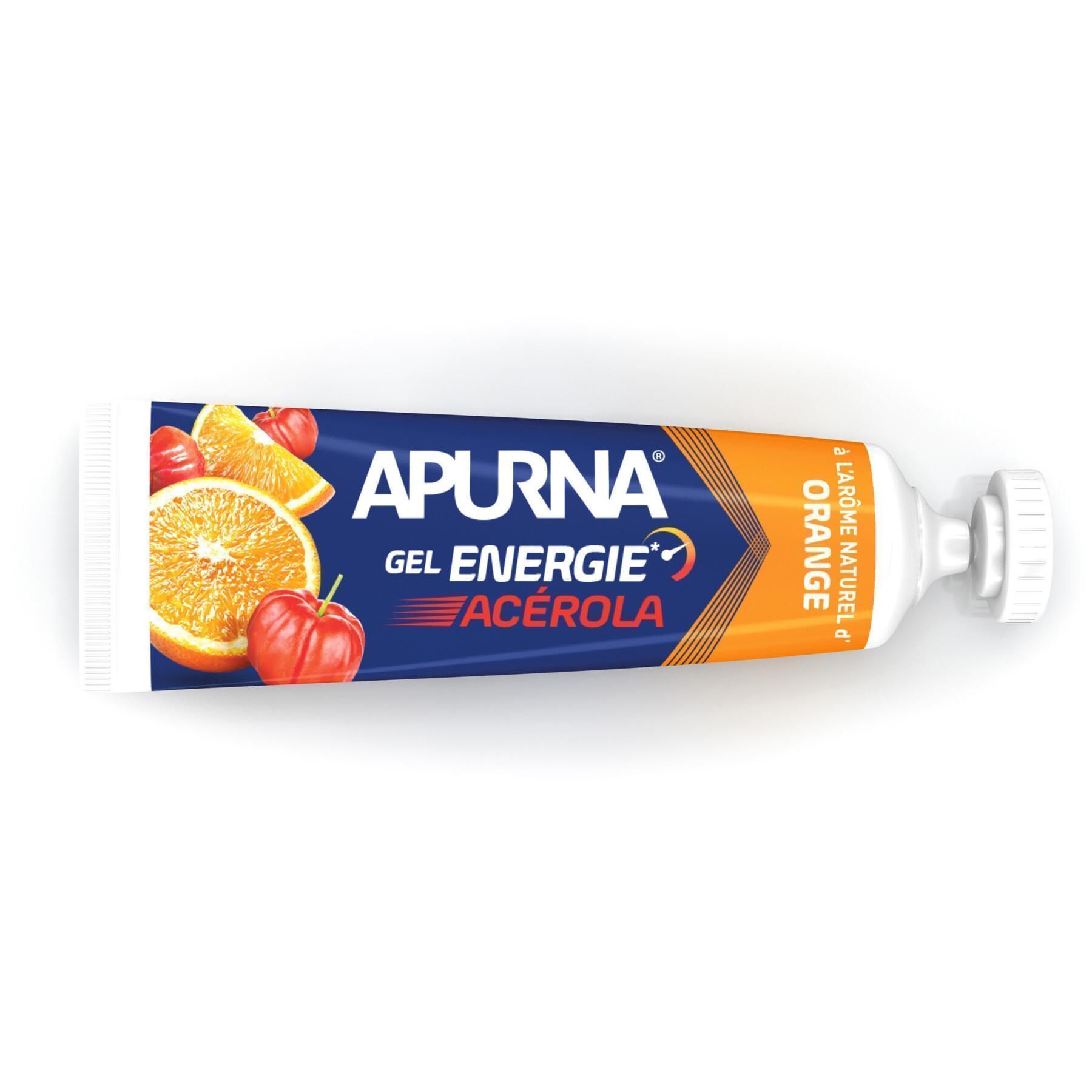 Embalagem de 25 gels Apurna Energie acerola orange - 35g