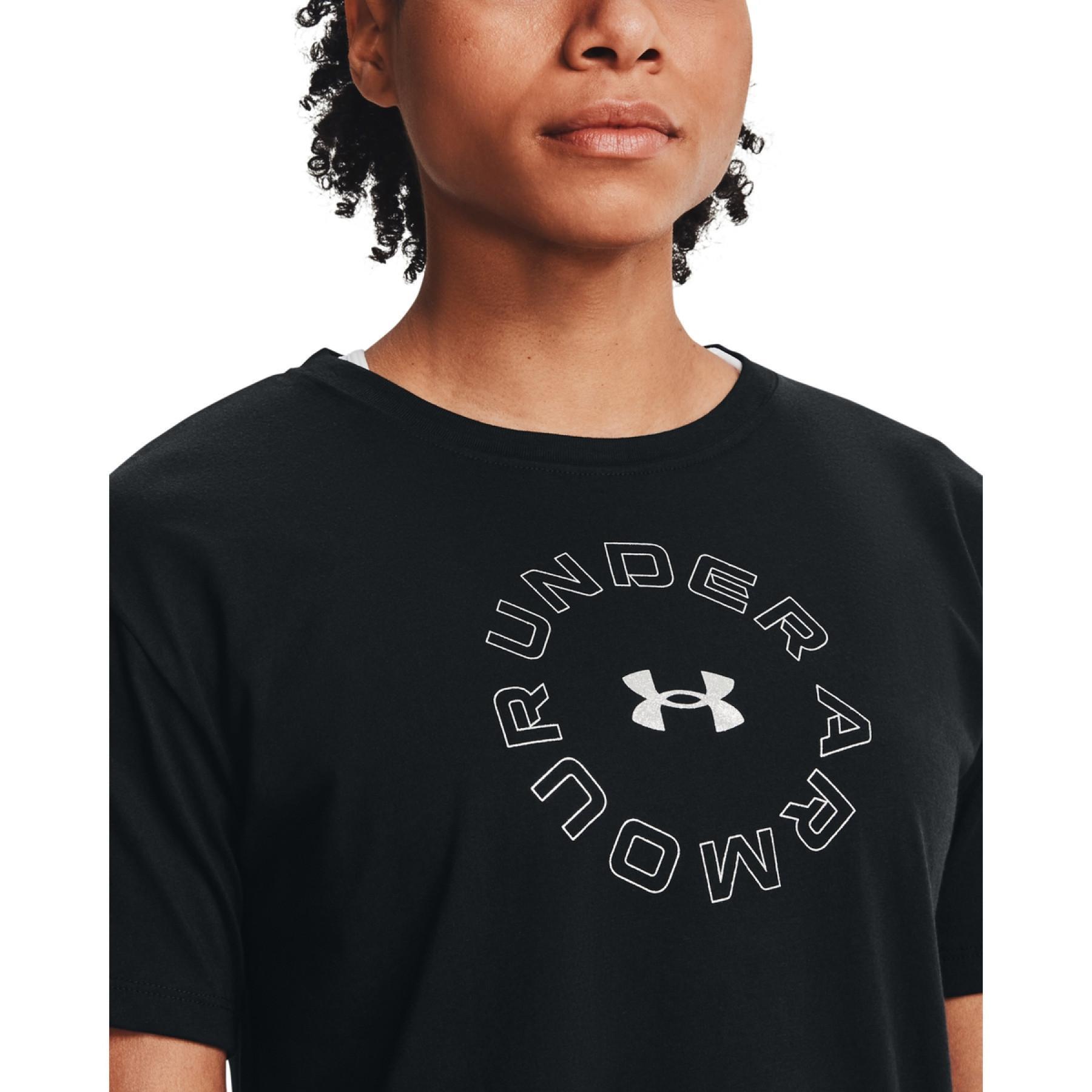 Camiseta feminina Under Armour à manches courtes Wordmark Graphic