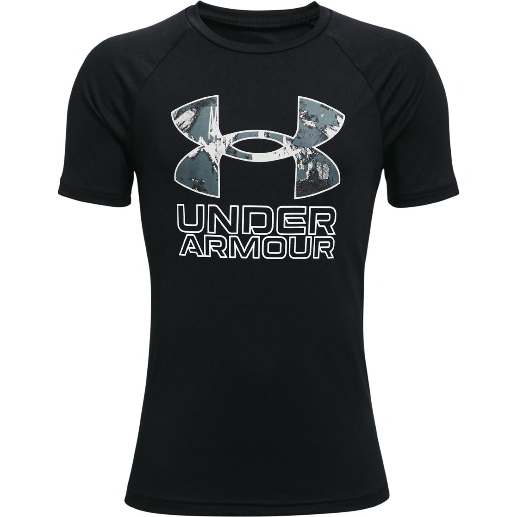 T-shirt do rapaz Under Armour à manches courtes Tech Hybrid Print Fill