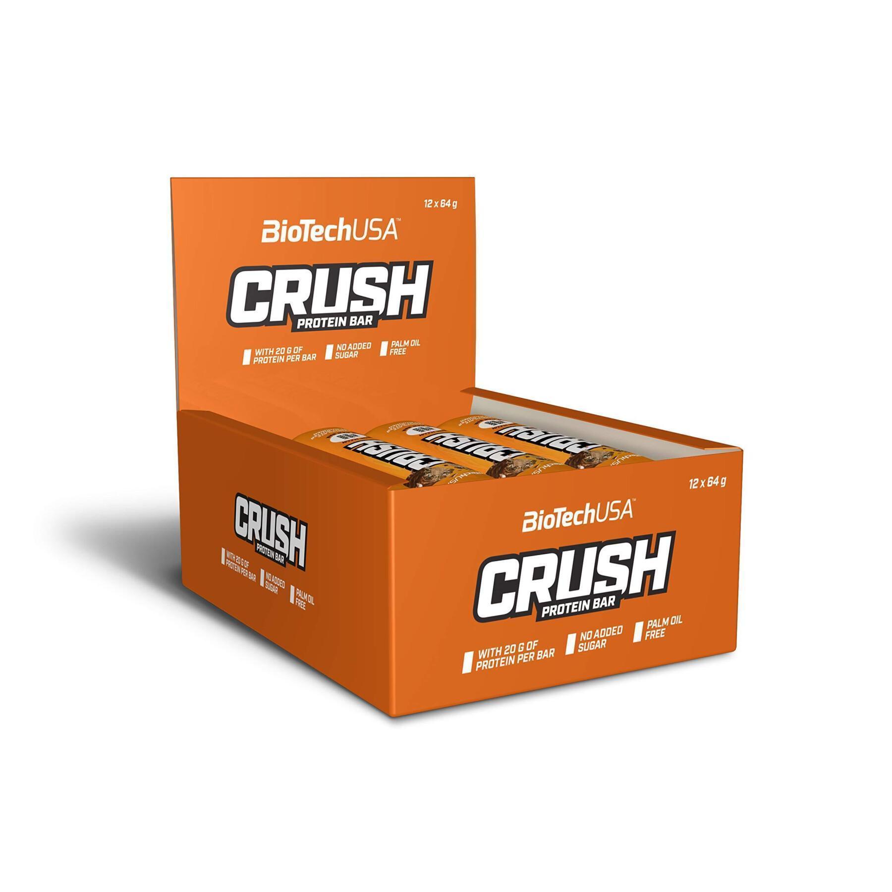 Pacote de 12 caixas de salgadinhos Biotech USA crush bar - Chocolat-beurre de noise