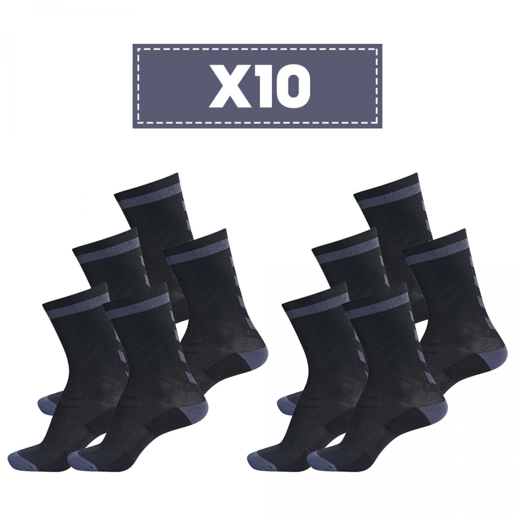 Pacote de 10 pares de meias escuras Hummel Elite Indoor Low