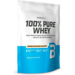 Sacos de proteína de soro de leite 100% pura Biotech USA - Caramel-cappuccino - 454g