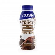 Embalagem de 8 batidos de proteína 330 ml USN Trust RTD 25 Chocolat